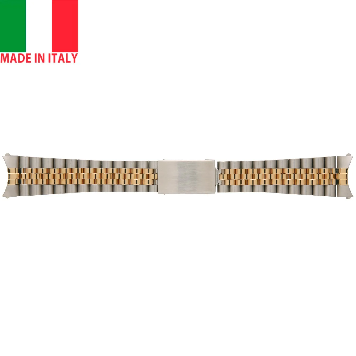 19mm Italian Jubilee Style 14K Yellow Gold & Stainless Steel Two-Tone Band