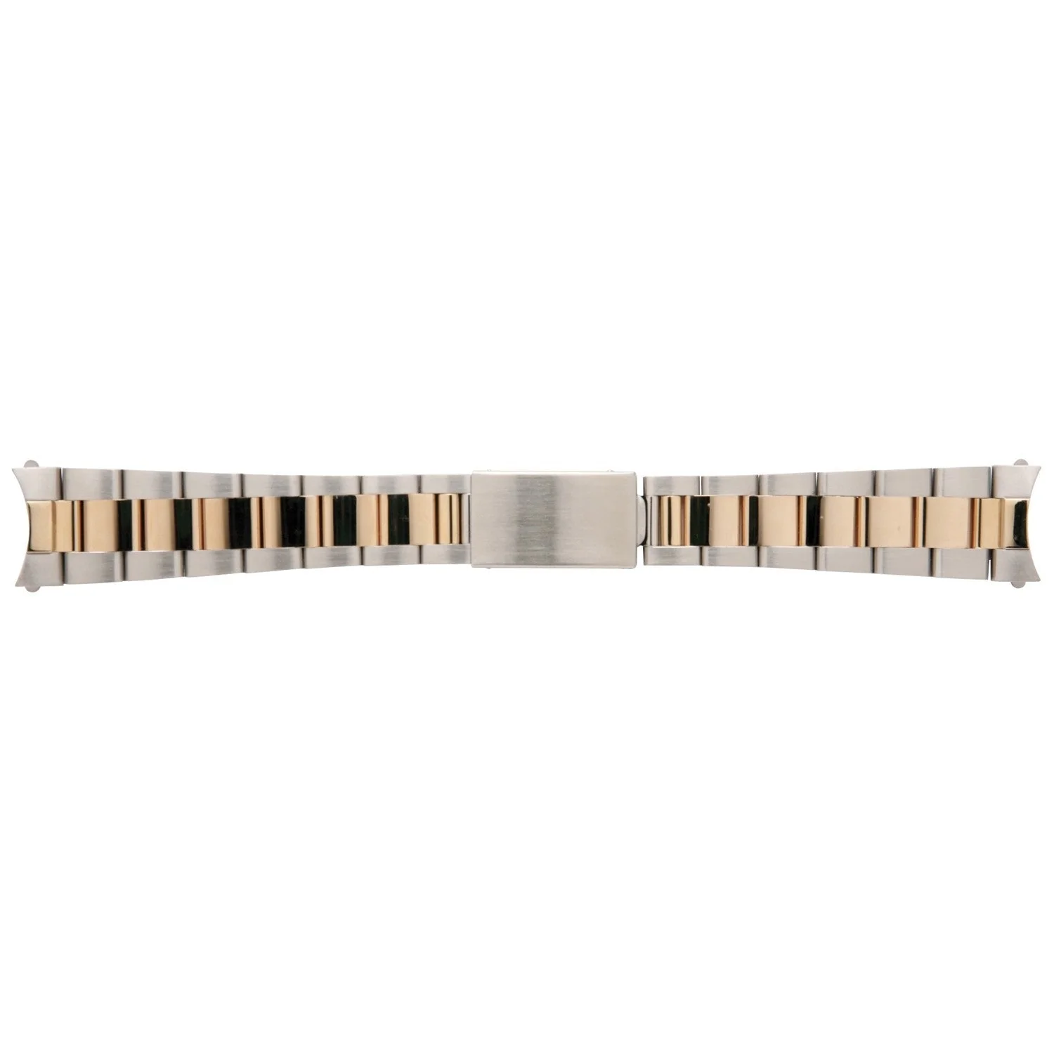 20mm Italian Oyster Style 18K Yellow Gold & Stainless Steel Two-Tone Band
