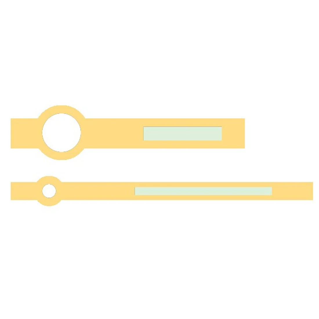 65/110 Yellow Luminous Baton Hands (12.5mm x 8.5mm)