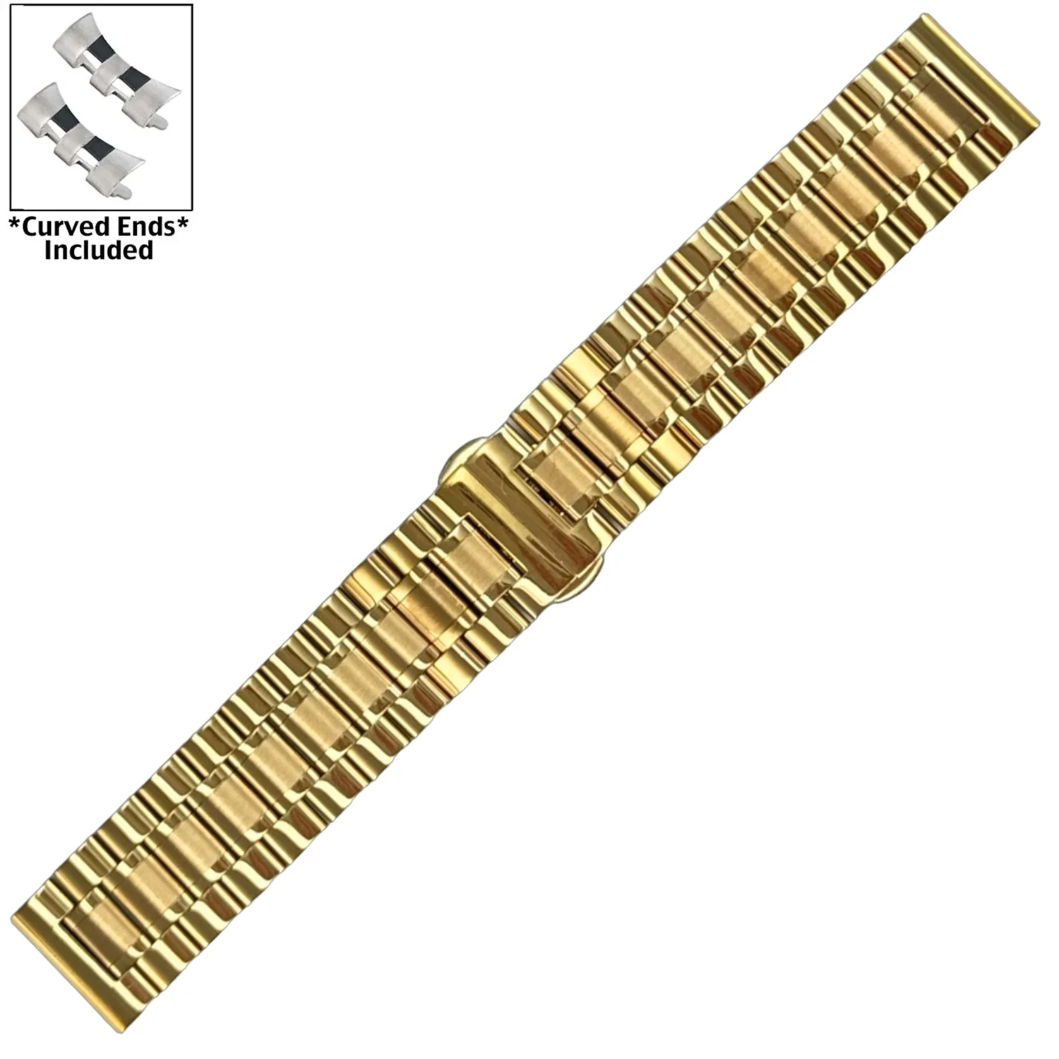 9000 Series Stainless Steel Metal Bands, Straight & Curved Ends (20mm - 22mm) - Image 3