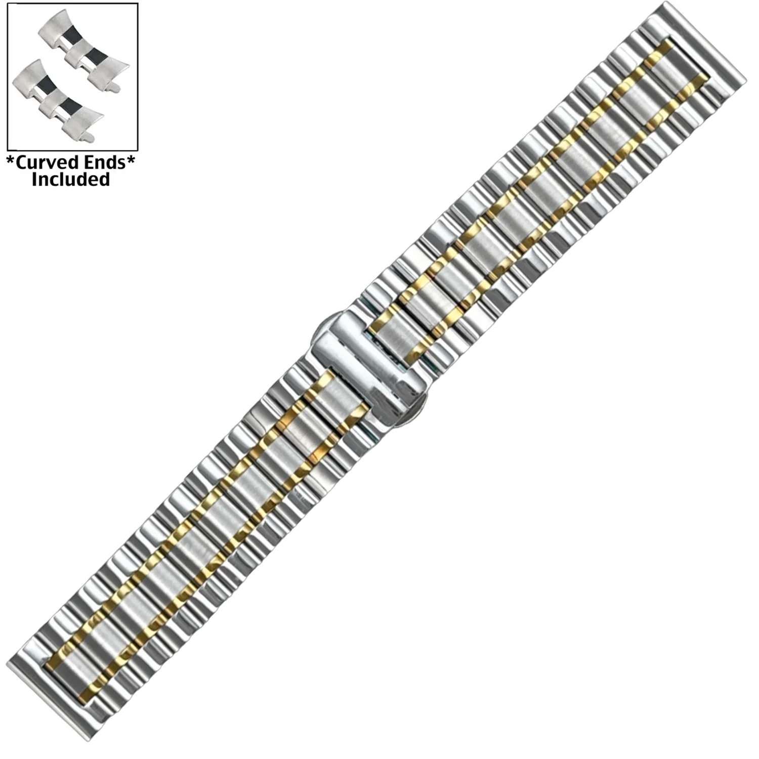 9000 Series Stainless Steel Metal Bands, Straight & Curved Ends (20mm - 22mm) - Image 4