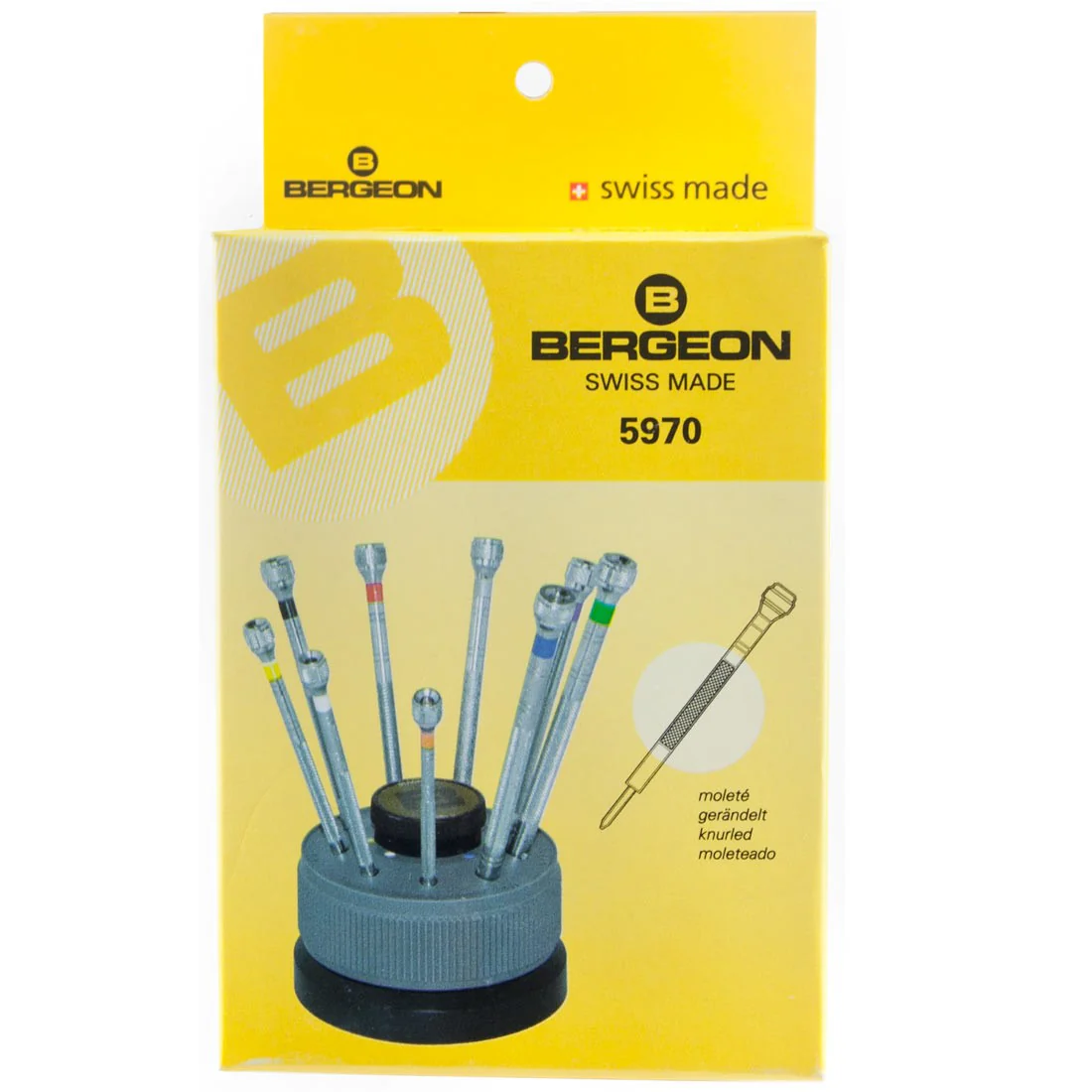 Bergeon 5970 (9) Stainless Steel Screwdrivers in Rotating Stand - Image 2