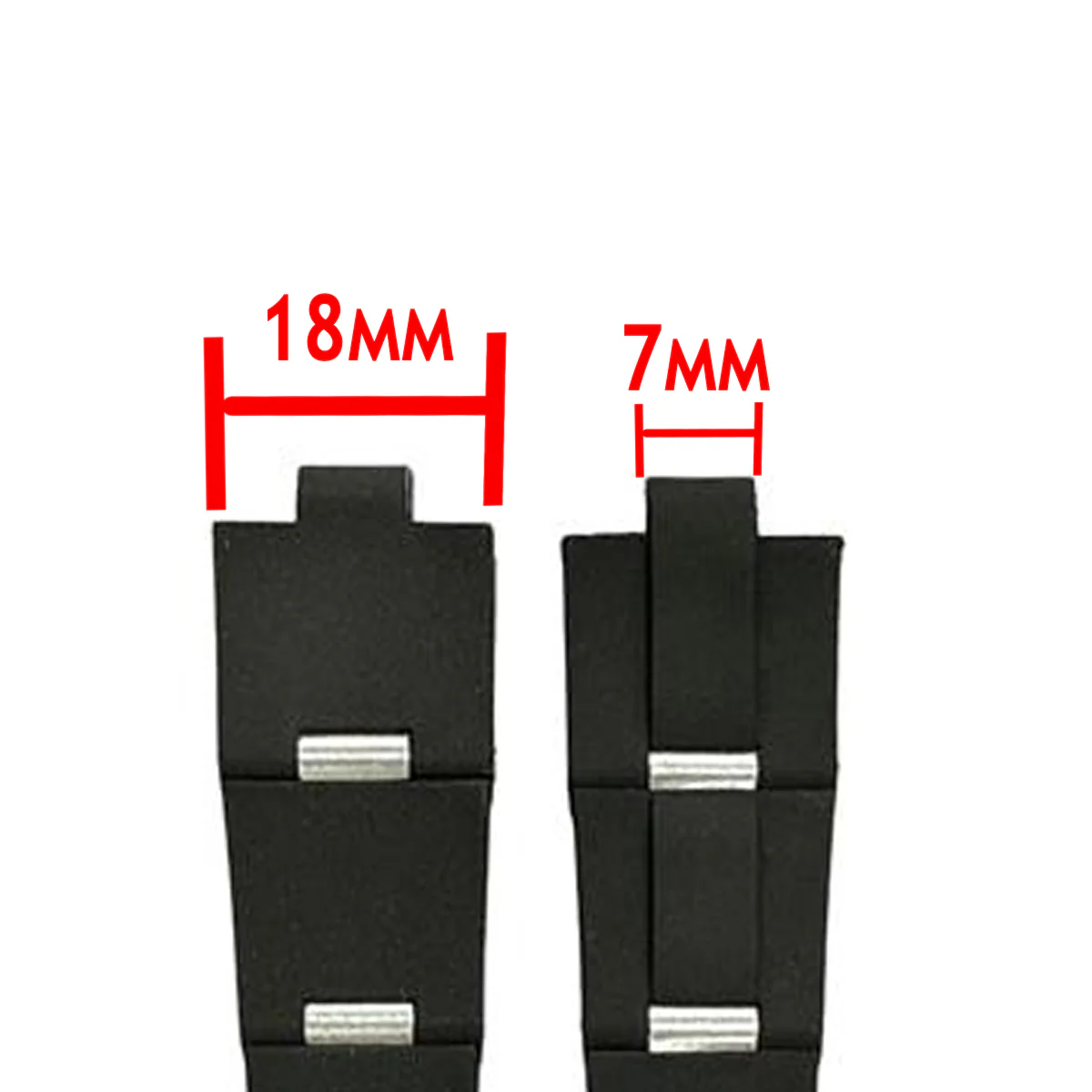 Black Silicone Rubber Strap for Bvlgari Diagono (18mm) With Notch 7mm - Image 3
