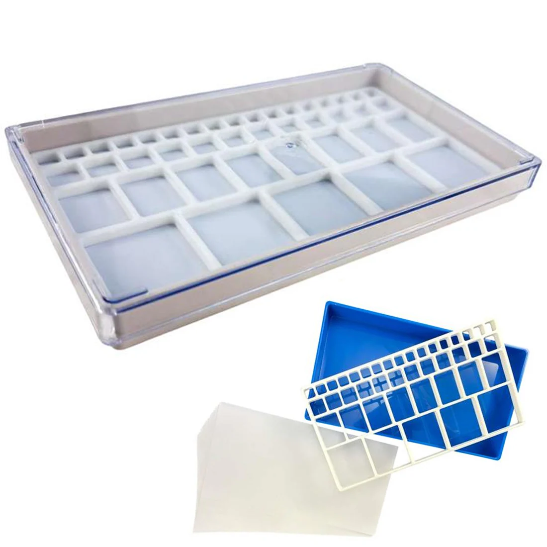 Clear Extra Large Watch Repair Trays with Individual Compartments Stackable (Various Colors) - Image 4