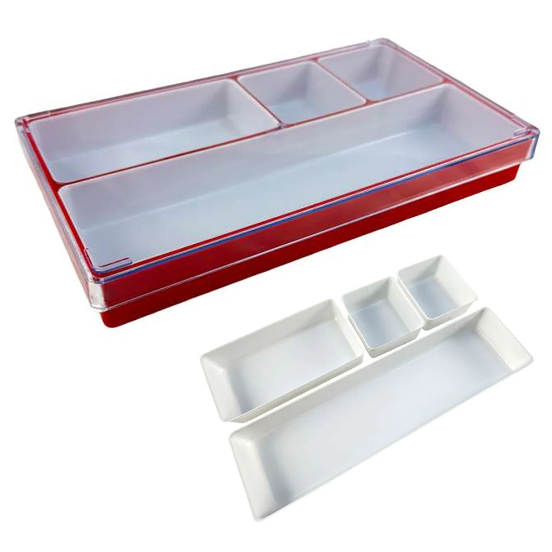 Clear Large Watch Repair Trays with Individual Compartments Stackable (Various Colors) - Image 3