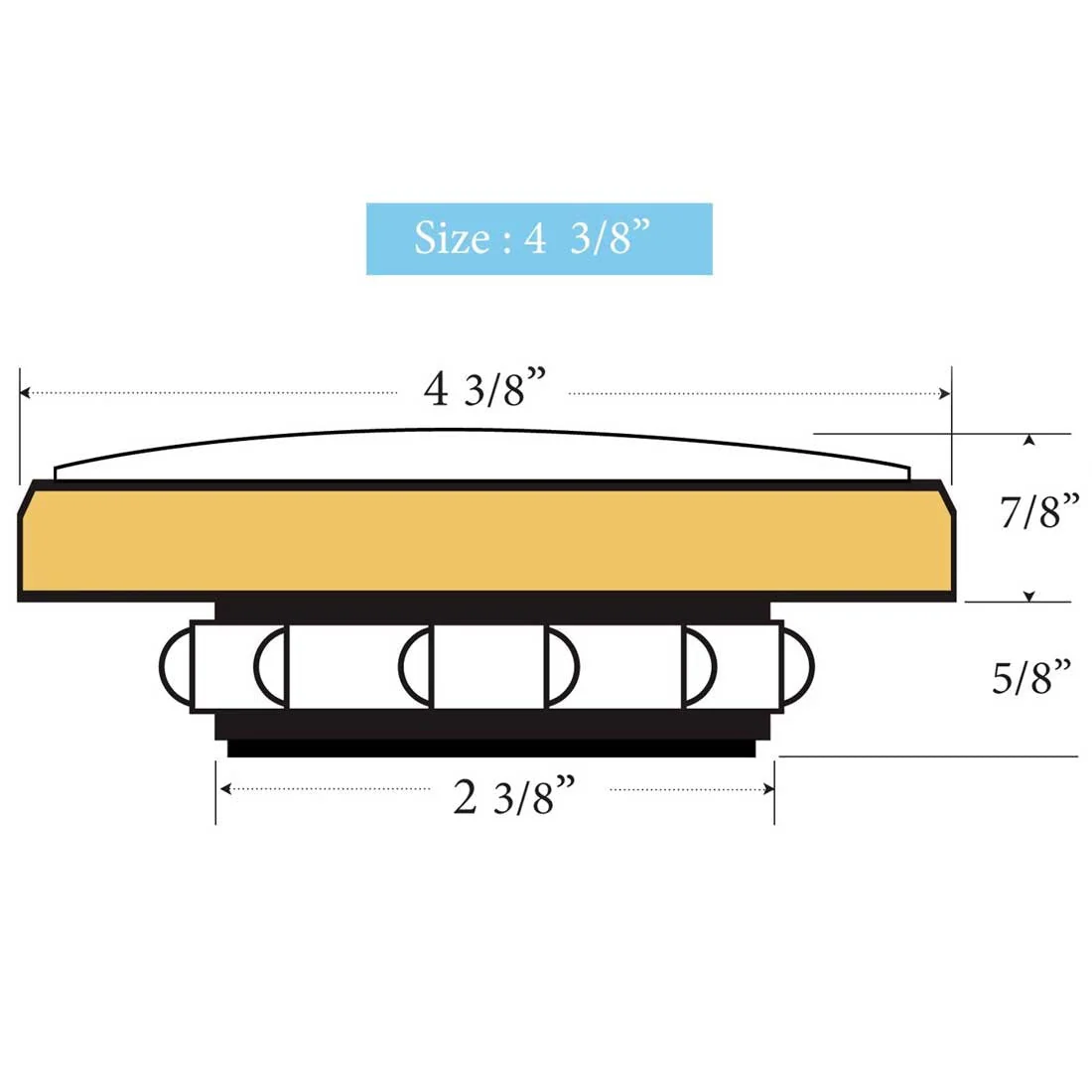 Clock Inserts 111mm (4 3/8") Yellow Bezel, Ivory Roman Dial - Image 3