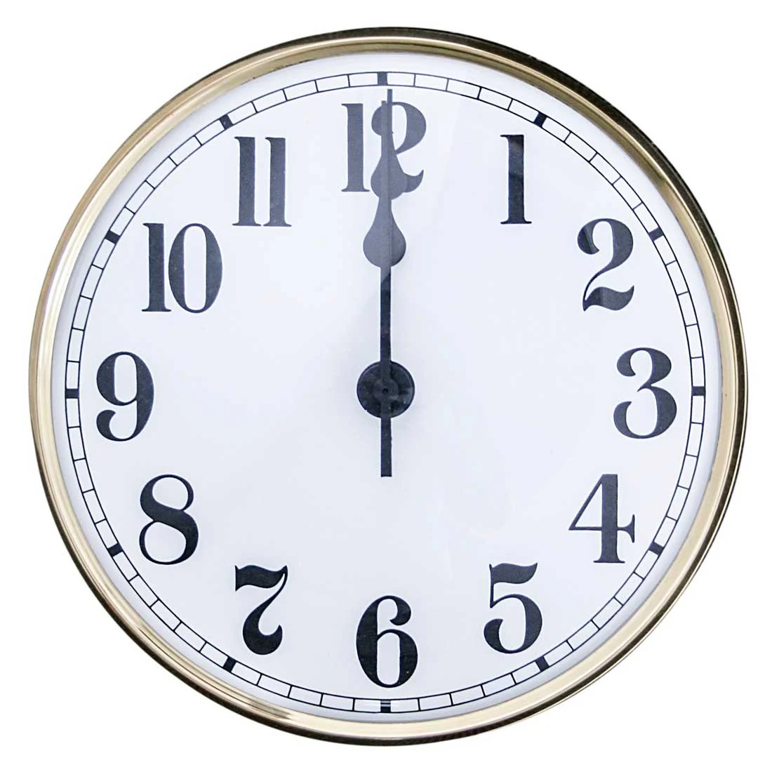 Clock Inserts 159mm (6 1/4") Yellow Bezel, White Arabic Dial - Image 2