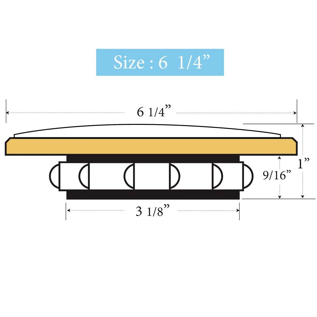 Clock Inserts 159mm (6 1/4") Yellow Bezel, White Roman Dial - Image 3