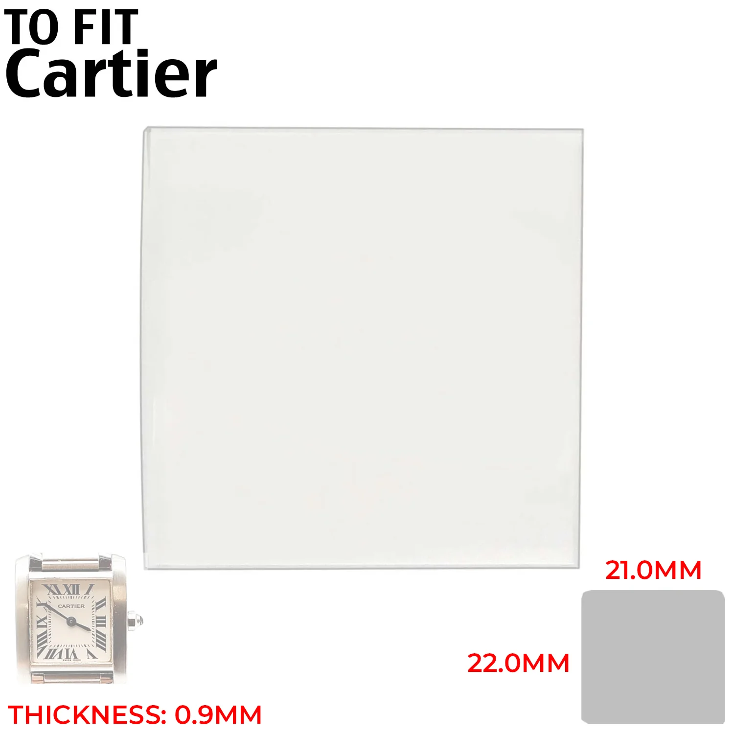 Mineral Glass Designer Crystals Made to Fit Cartier Watches - Image 12