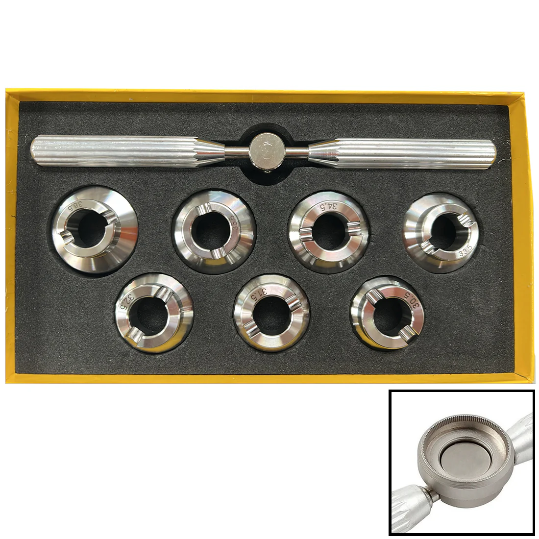 Economy Watch Case Back Opener For Rolex Tool Kit with 7 Dies (30.5mm - 36.5mm)