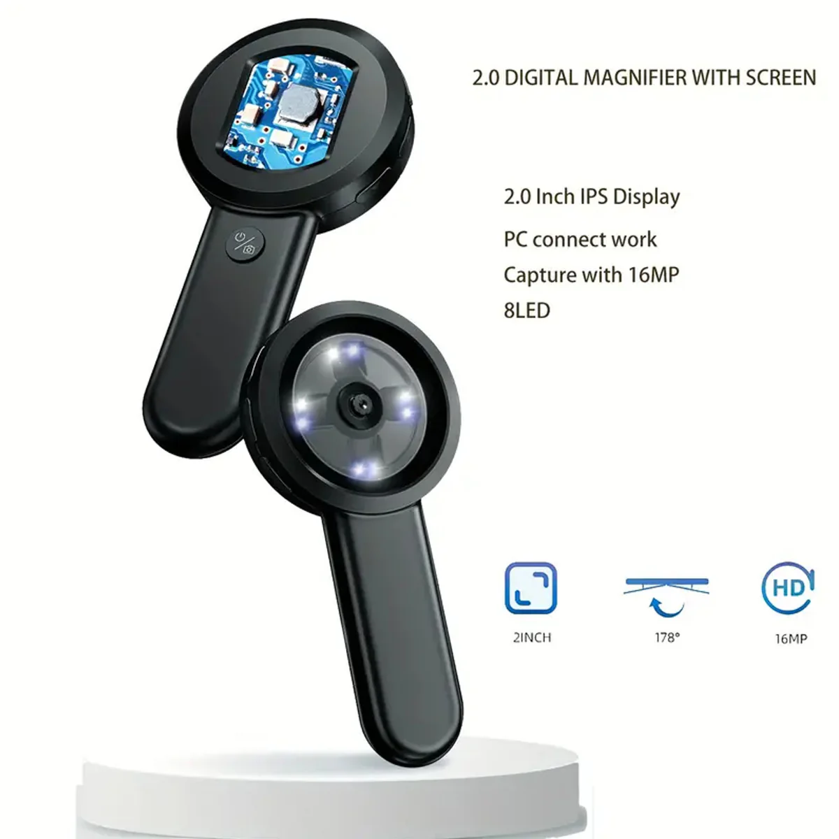 EL-490, Handheld Microscope Loupe 2.0 Inch Handheld Digital - Image 4