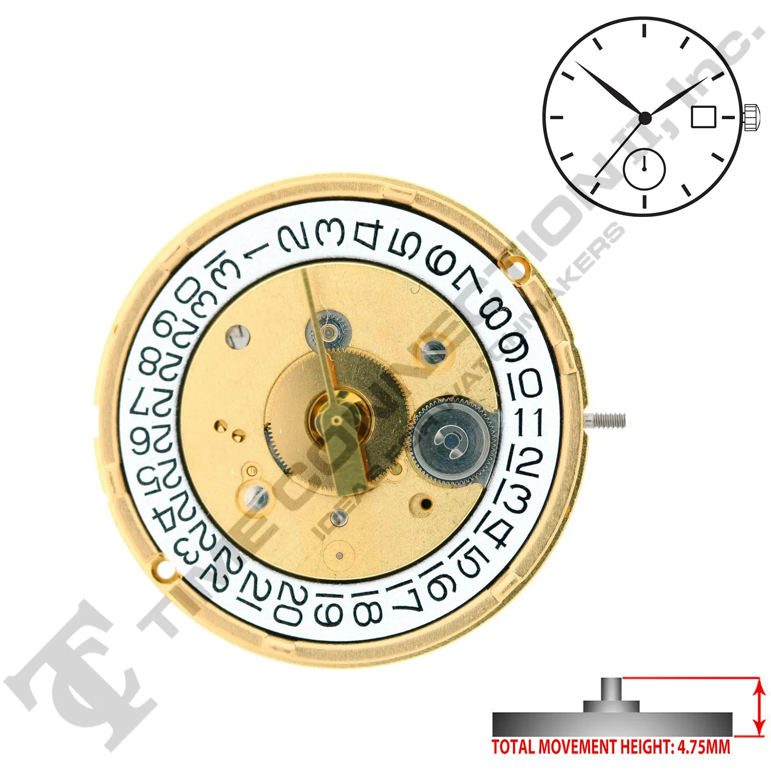 ETA 255.465 3 Hands Swiss Made Quartz Movement Ht. 4.75MM (Various Dates) - Image 3