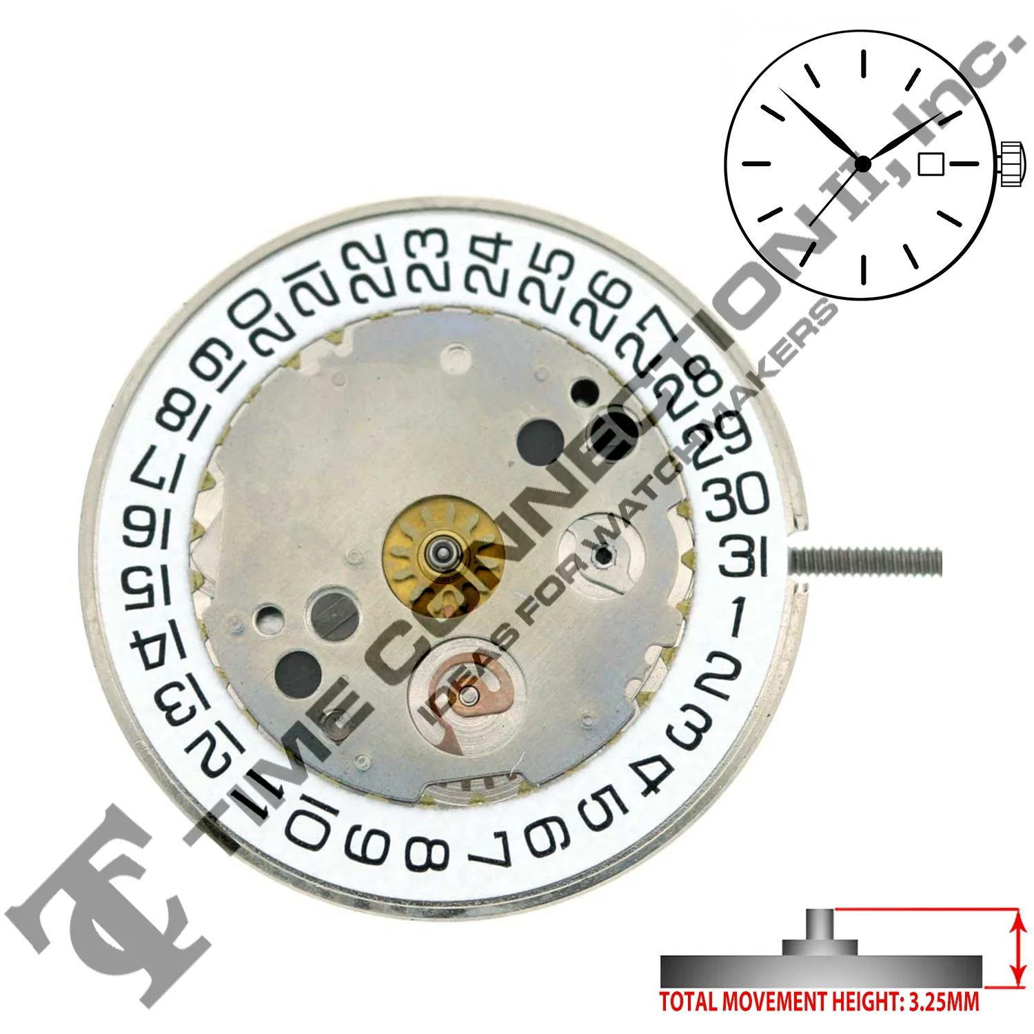 ETA 400.111 3 Hands Swiss Parts Movement Ht. 3.25MM - Image 2
