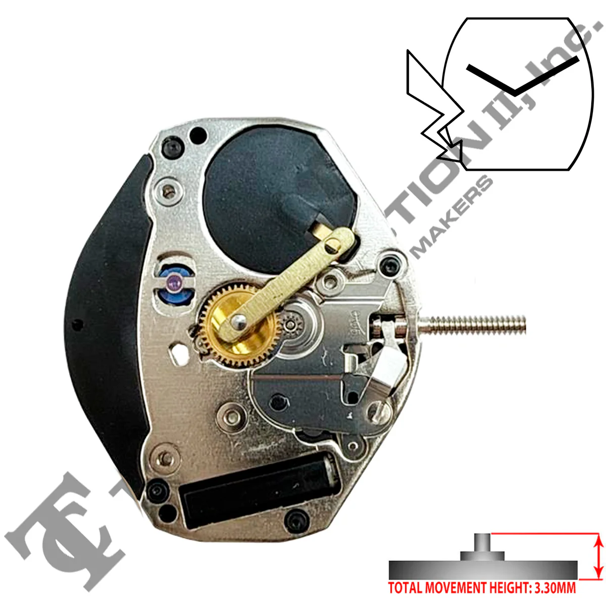 ETA 902.006 2 Hands Swiss Made Quartz Movement Ht. 3.30MM - Image 2