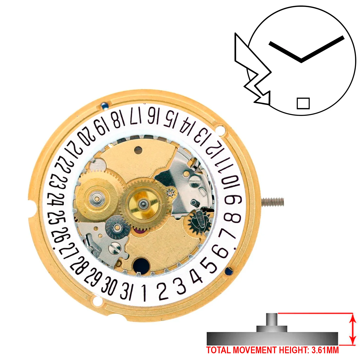 ETA 956.412 2 Hands Swiss Made Quartz Movement Ht. 3.61MM (Various Dates) - Image 3