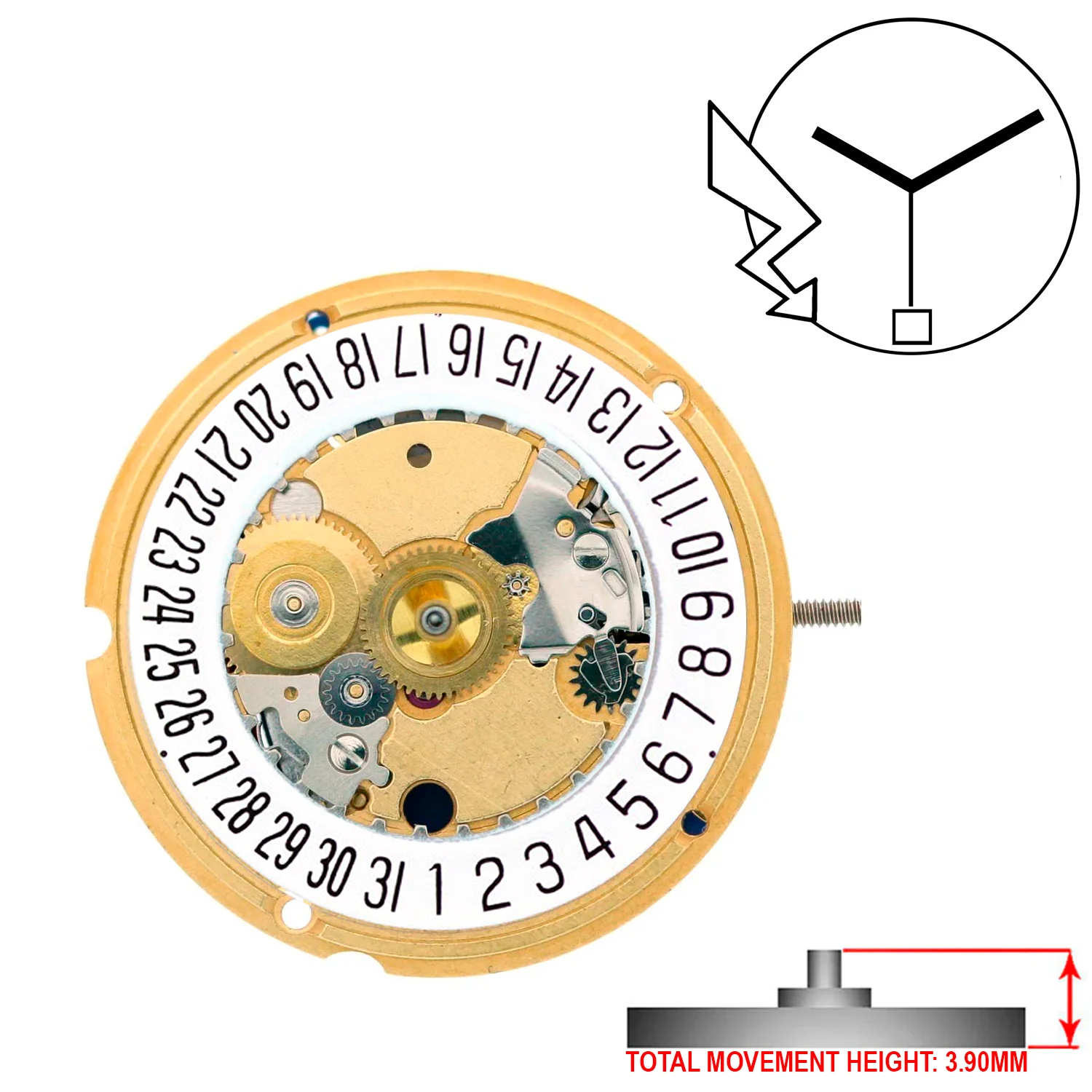 ETA 956.412 3 Hands Swiss Made Quartz Movement (Various Dates) - Image 3