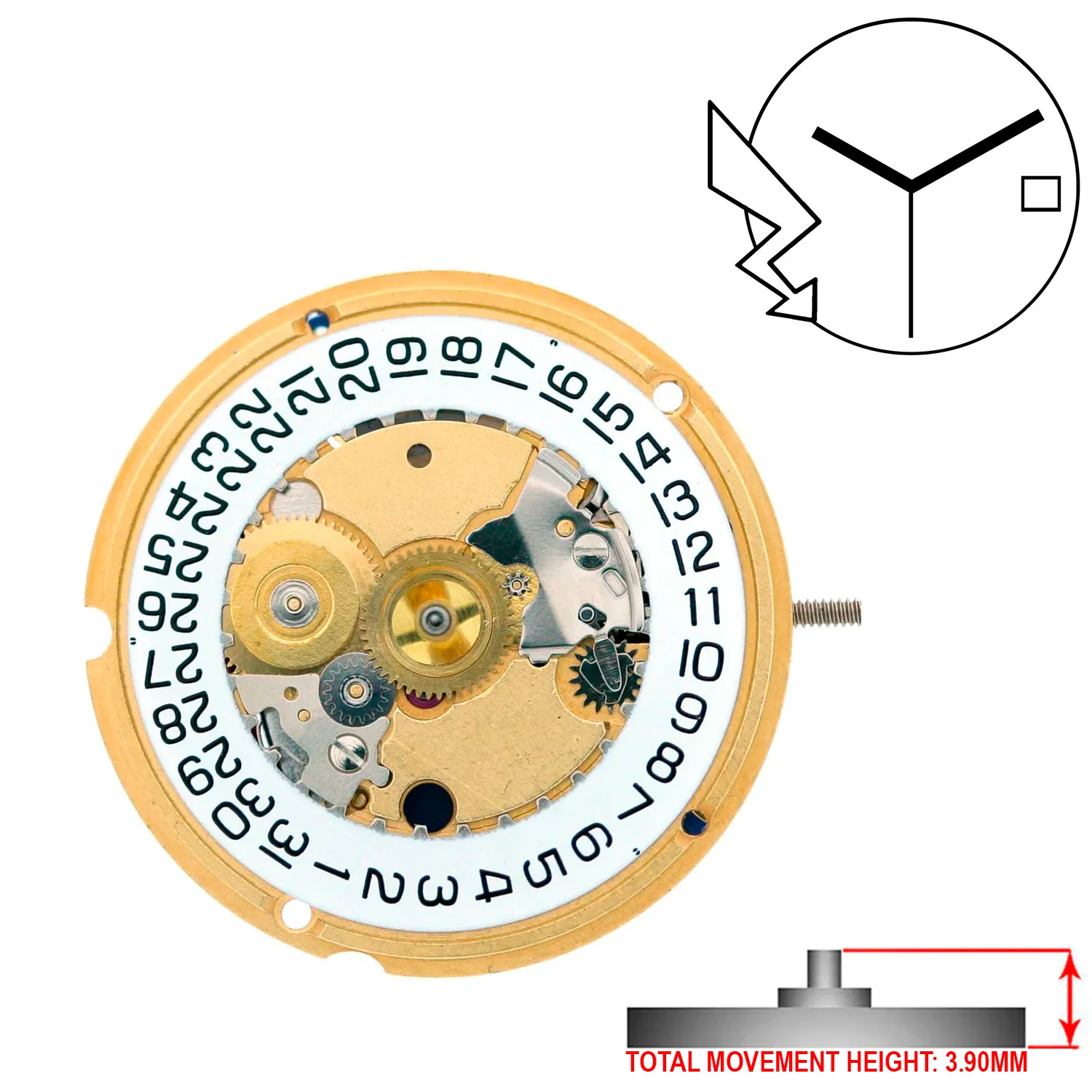 ETA 956.414 3 Hands Swiss Made Quartz Movement Ht. 3.90MM - Image 2