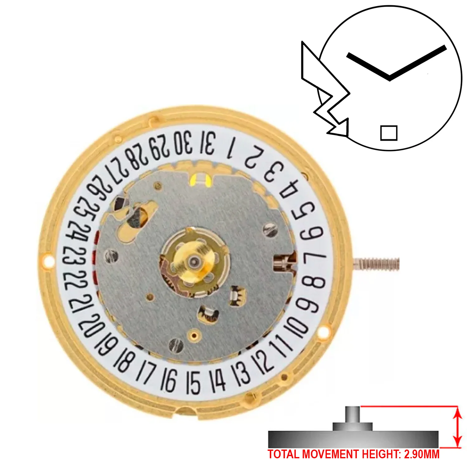 ETA E61.041 2 Hands Swiss Made Quartz Movement Ht. 2.90MM (Various Dates) - Image 3
