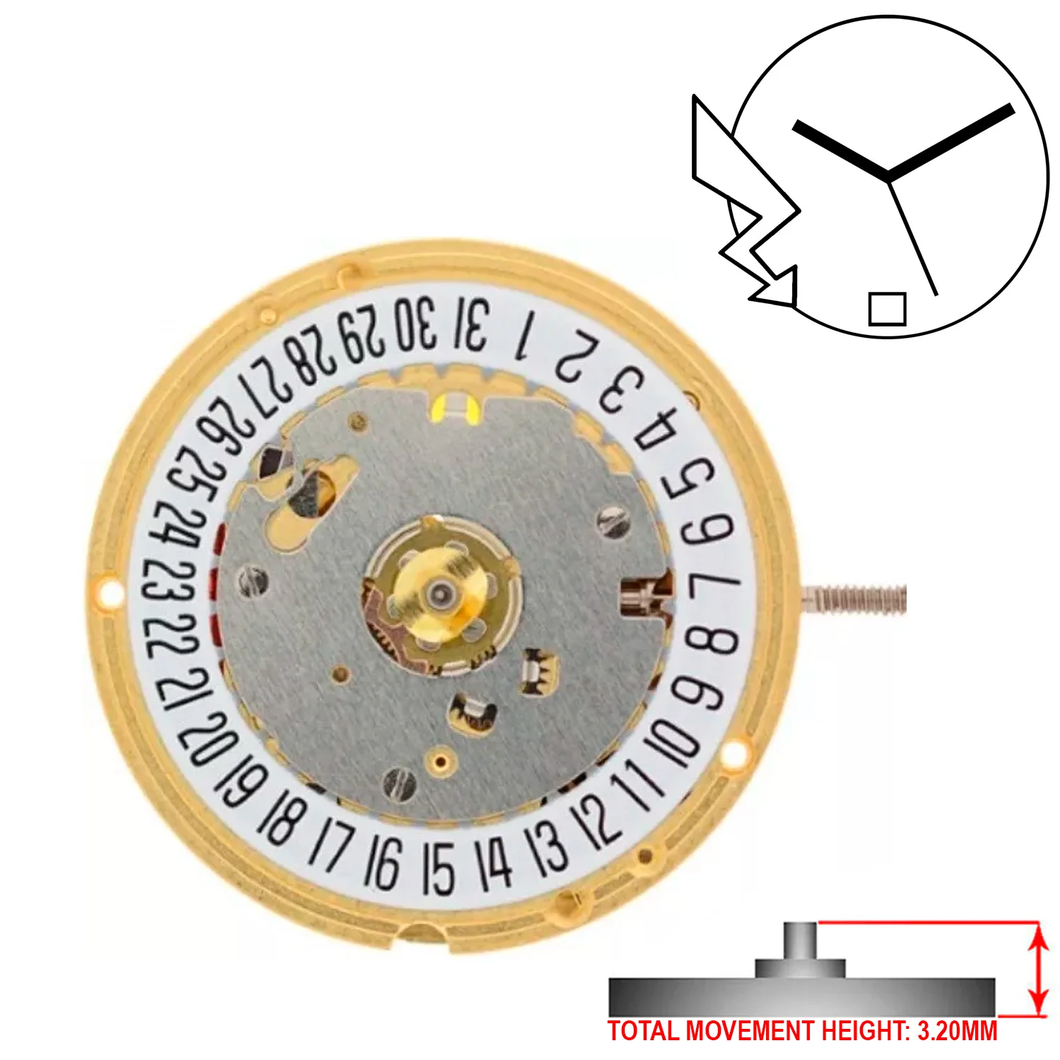 ETA E61.111 3 Hands Swiss Made Quartz Movement Ht. 3.20MM (Various Dates) - Image 3