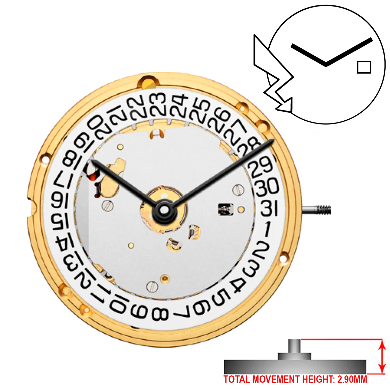 ETA E63.041 2 Hands Swiss Made Quartz Movement Ht. 2.90MM (Various Dates) - Image 2