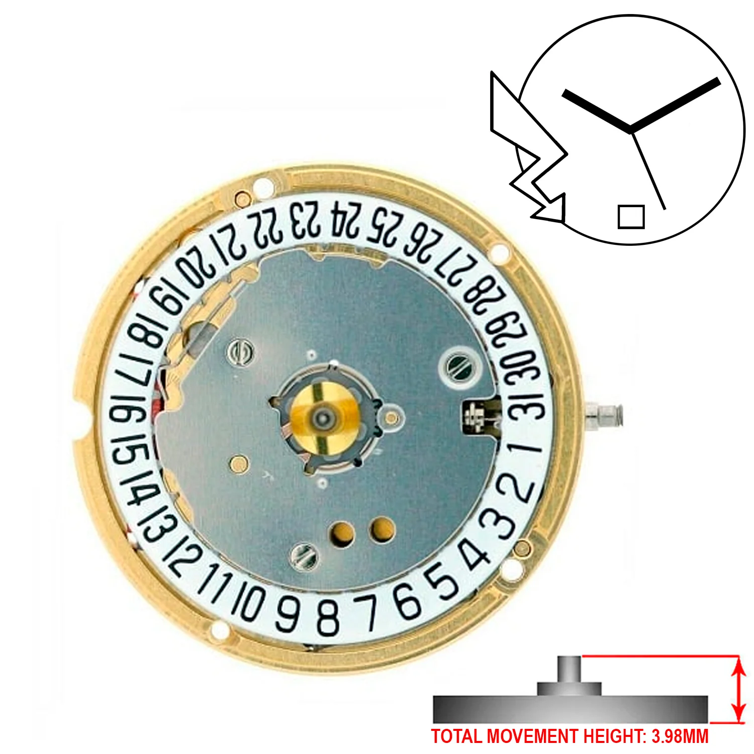 ETA F04.115 3 Hands Swiss Made Quartz Movement Ht. 3.98MM (Various Dates) - Image 3