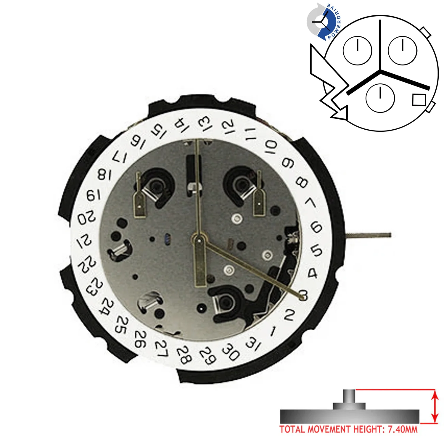 ETA G10.212 3 Hands Swiss Made Chronograph Movement Ht. 7.40MM (Various Dates) - Image 3
