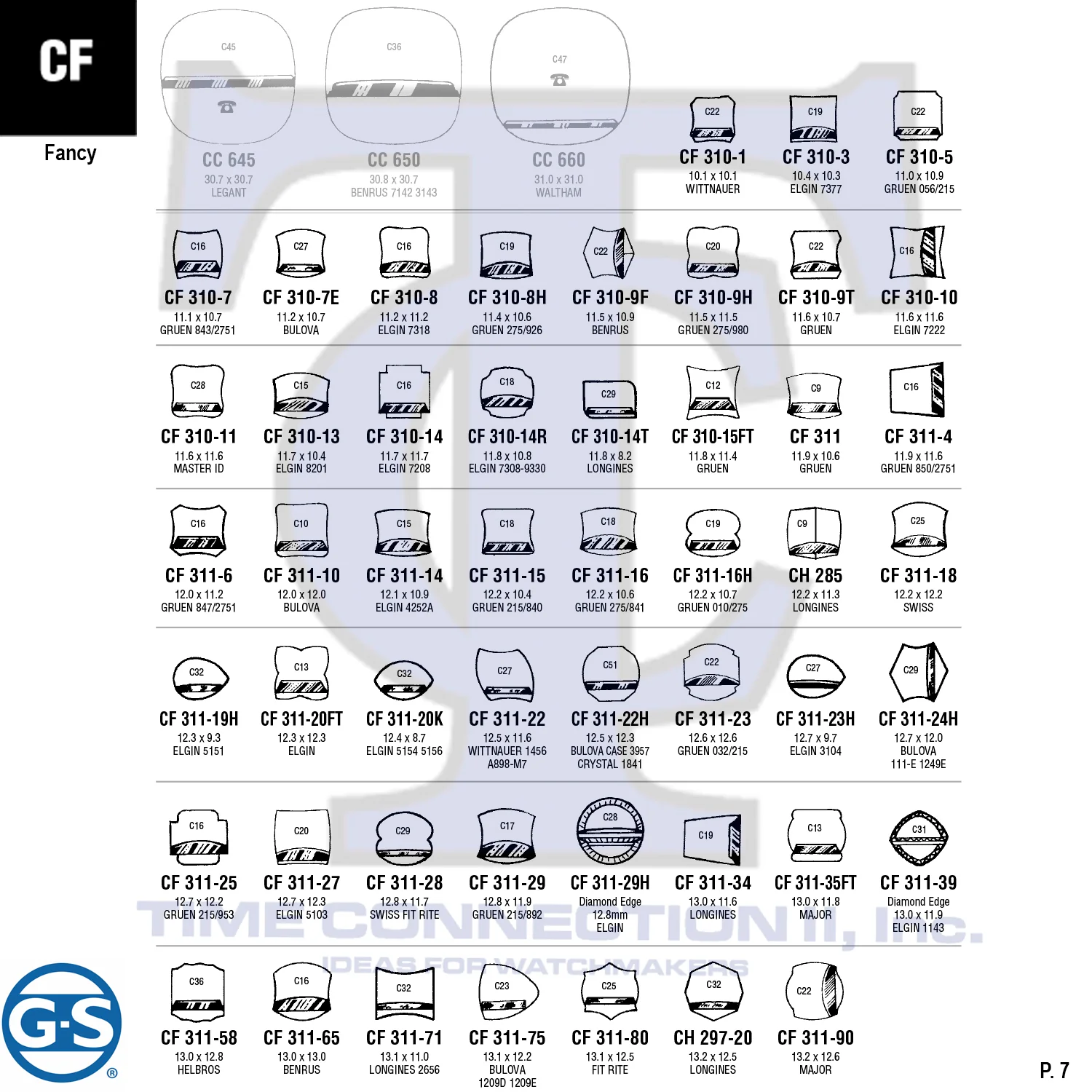 G-S FANCY (CF) CYLINDER FANCY CRYSTALS - PLASTIC FLAT LOWER EDGE - Image 2
