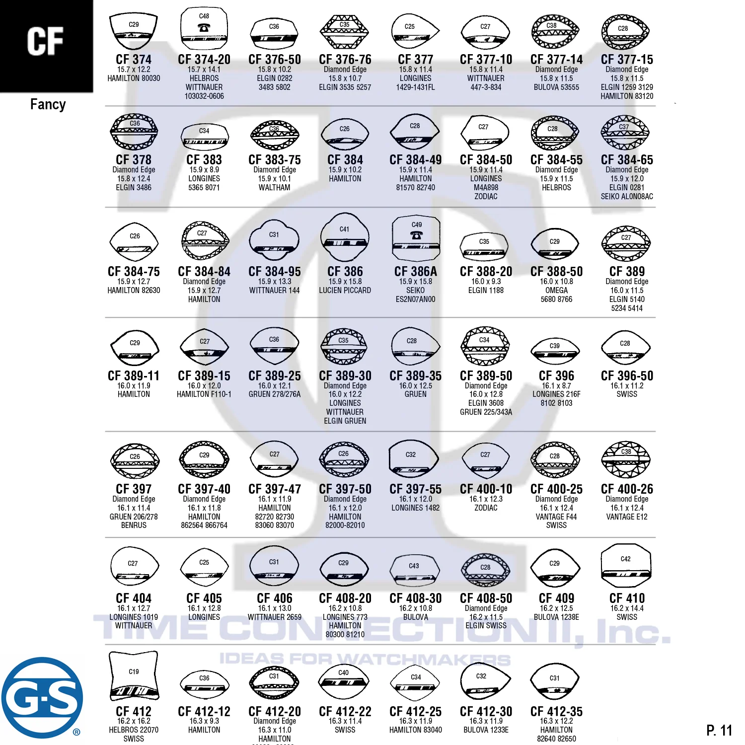 G-S FANCY (CF) CYLINDER FANCY CRYSTALS - PLASTIC FLAT LOWER EDGE - Image 6