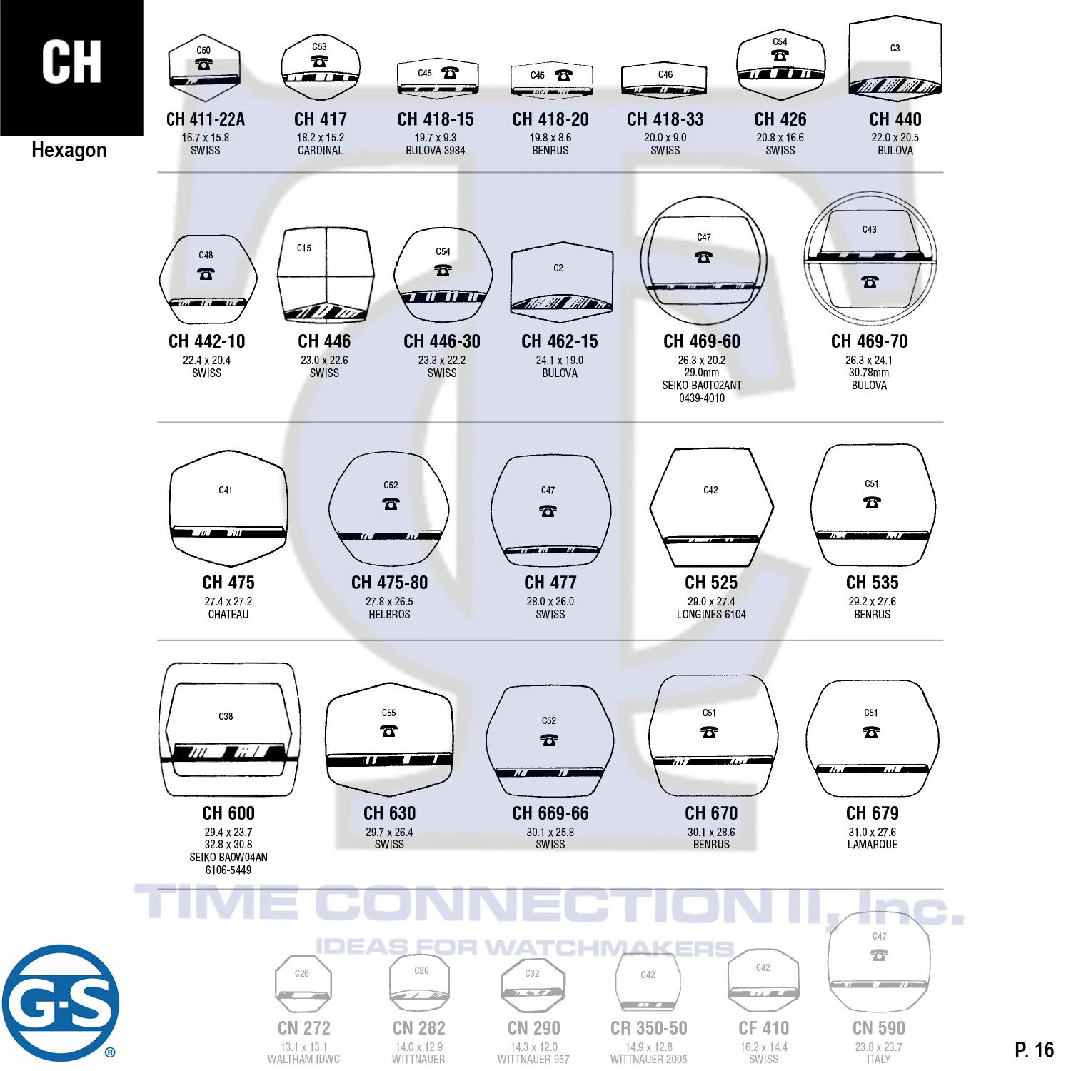 G-S HEXAGON (CH) CYLINDER FANCY CRYSTALS - PLASTIC FLAT LOWER EDGE - Image 3