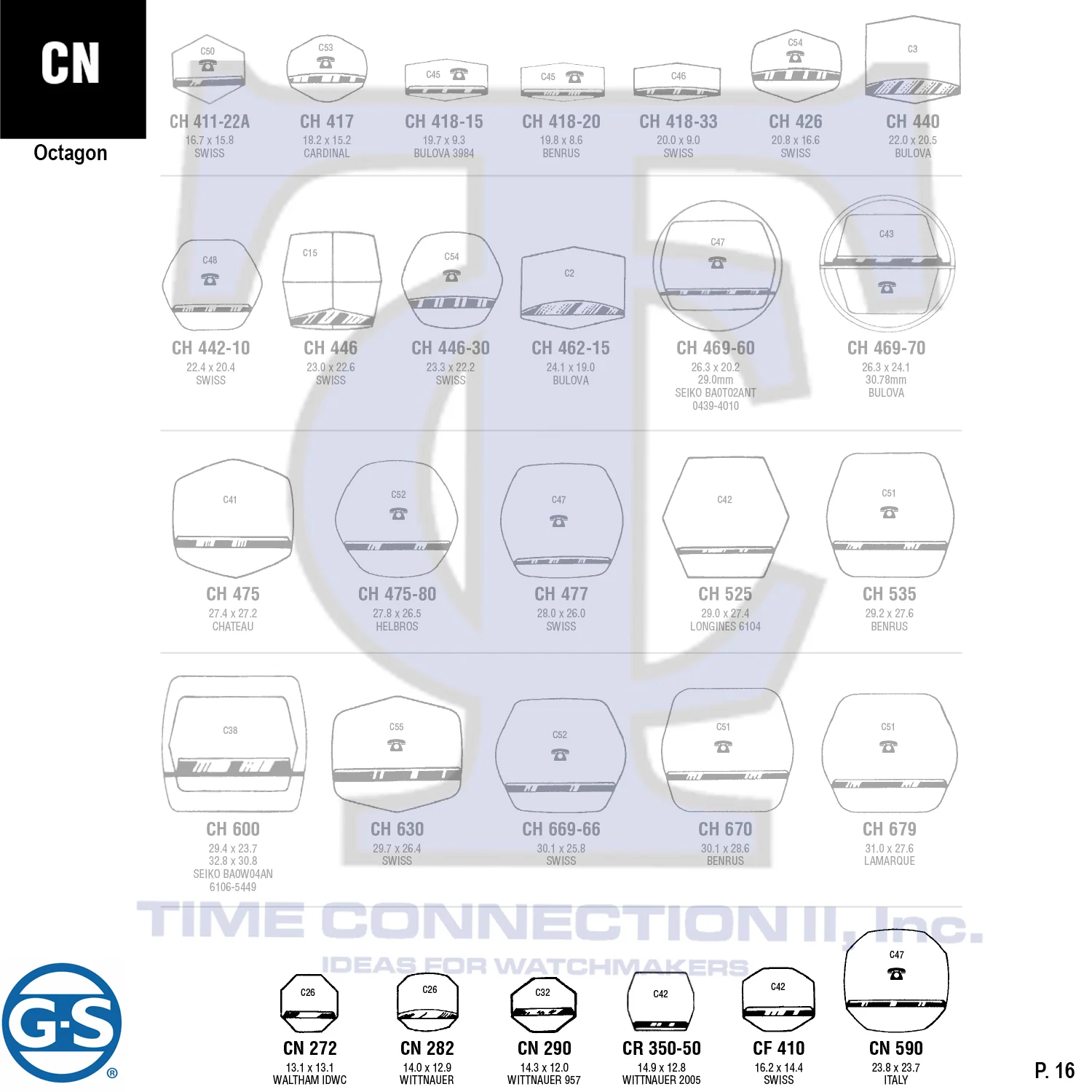 G-S OCTAGON (CN) CYLINDER FANCY CRYSTALS - PLASTIC FLAT LOWER EDGE - Image 2