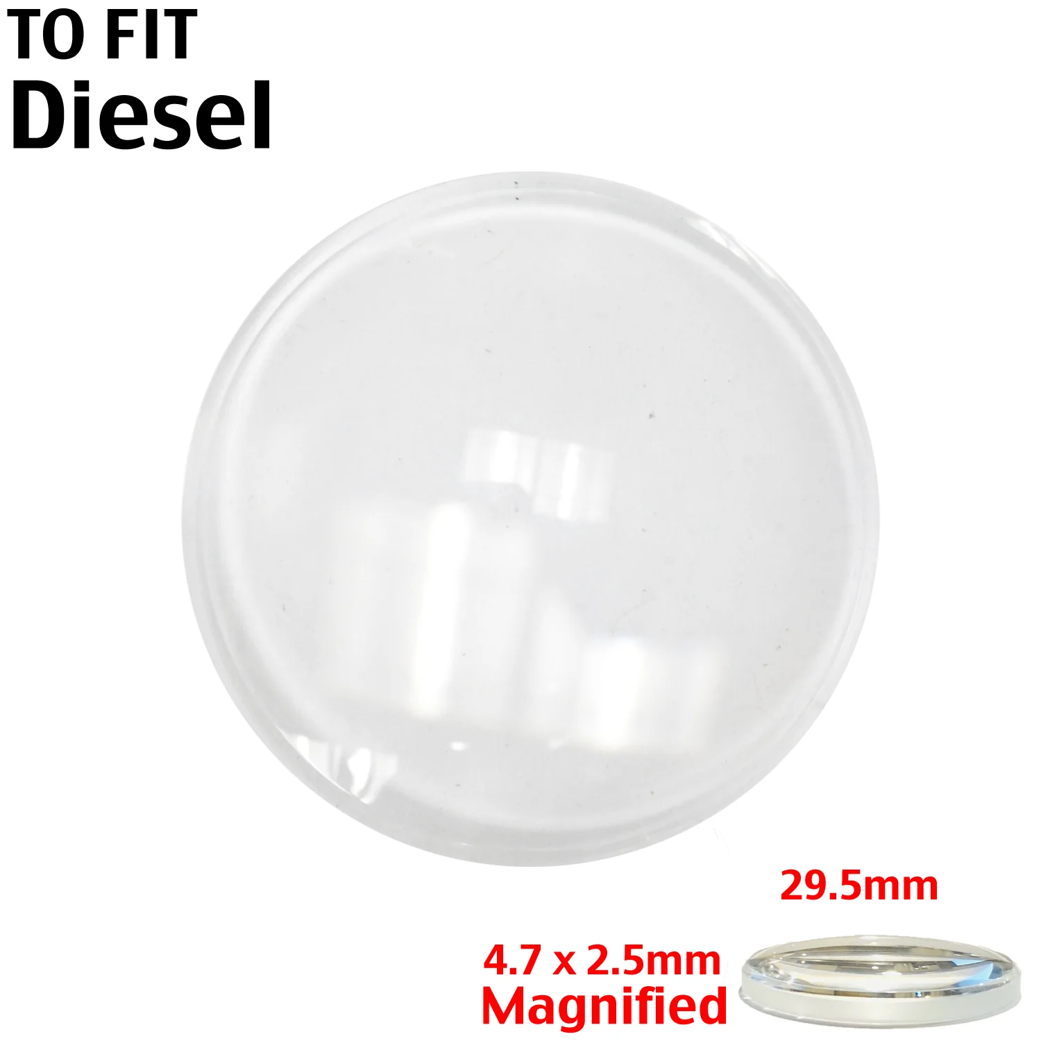 Generic Crystal Made To Fit Diesel Brand Watch Crystals (29.50 x 4.70mm) #006