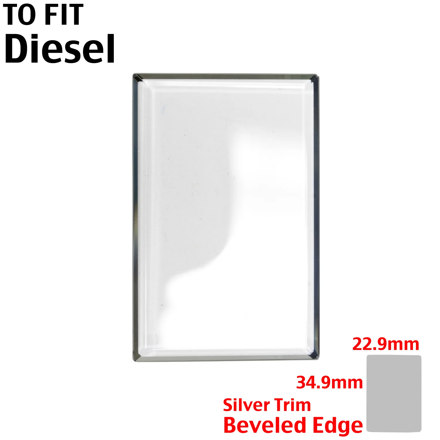 Generic Crystal Made To Fit Diesel Brand Watch Crystals (35.00 x 22.9mm) #008