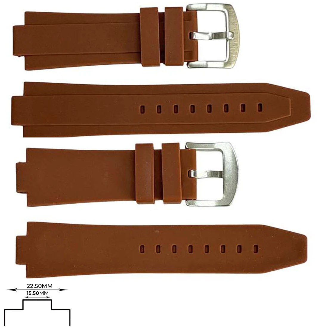 Genuine Silicone Sports Straps (22.5mm) Notch 15.5mm - Image 3