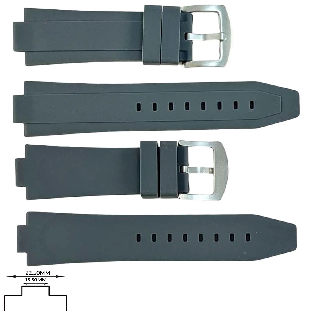 Genuine Silicone Sports Straps (22.5mm) Notch 15.5mm - Image 5