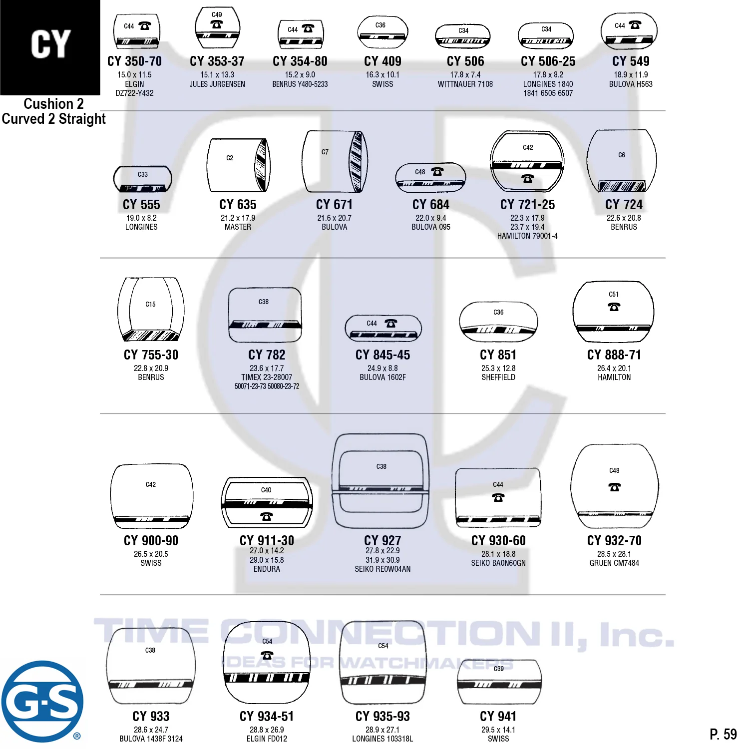 G-S CUSHION 2 CURVED 2 STRAIGHT (CY) CYLINDER FANCY CRYSTALS - PLASTIC FLAT LOWER EDGE - Image 4