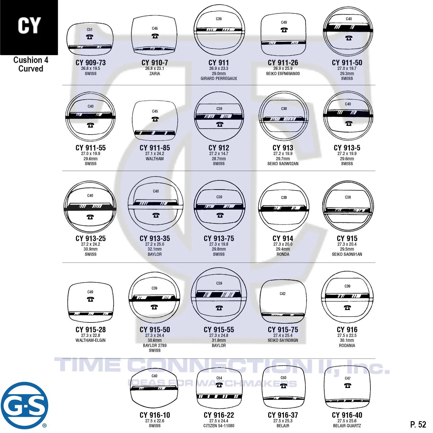 G-S CUSHION 4 CURVED (CY) CYLINDER FANCY CRYSTALS - PLASTIC FLAT LOWER EDGE - Image 9