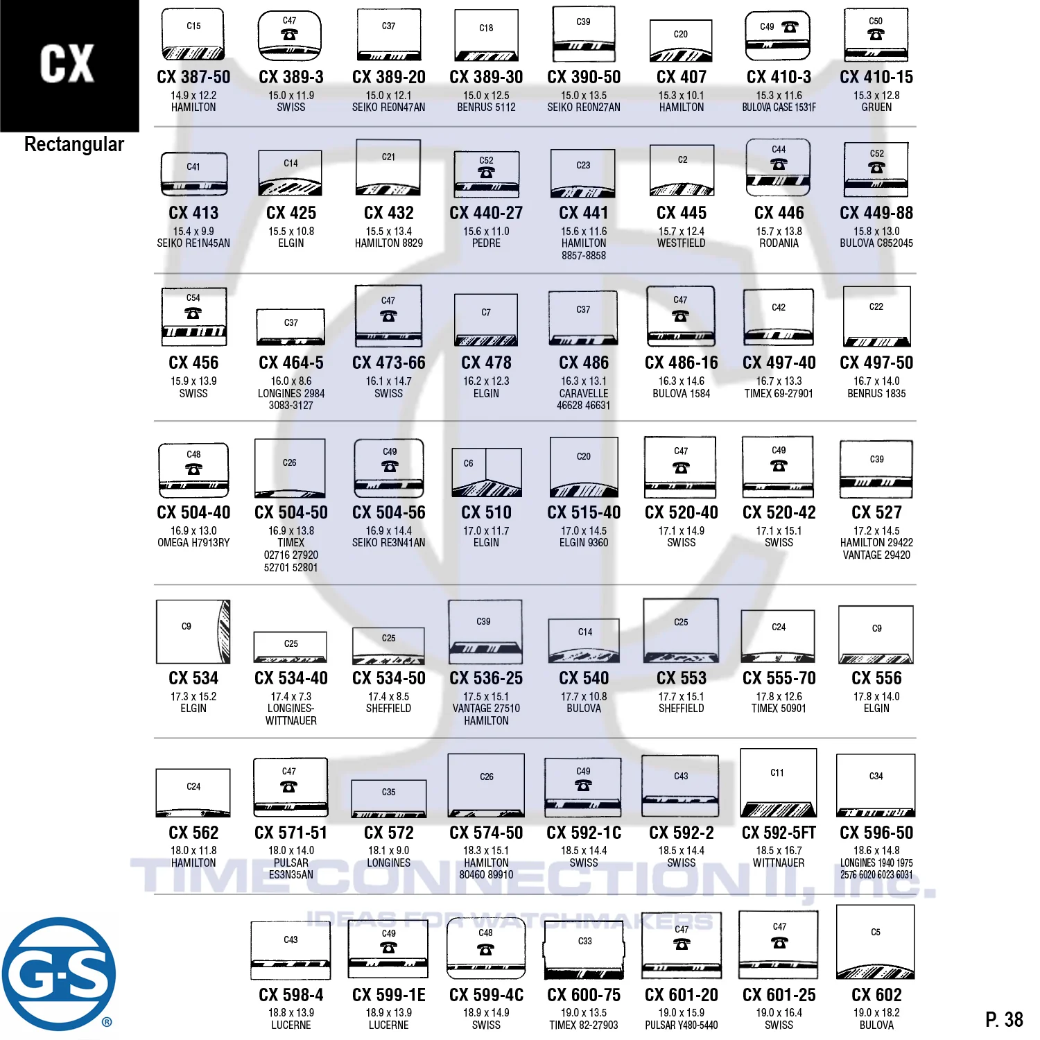 G-S RECTANGULAR (CX) CYLINDER FANCY CRYSTALS - PLASTIC FLAT LOWER EDGE - Image 5