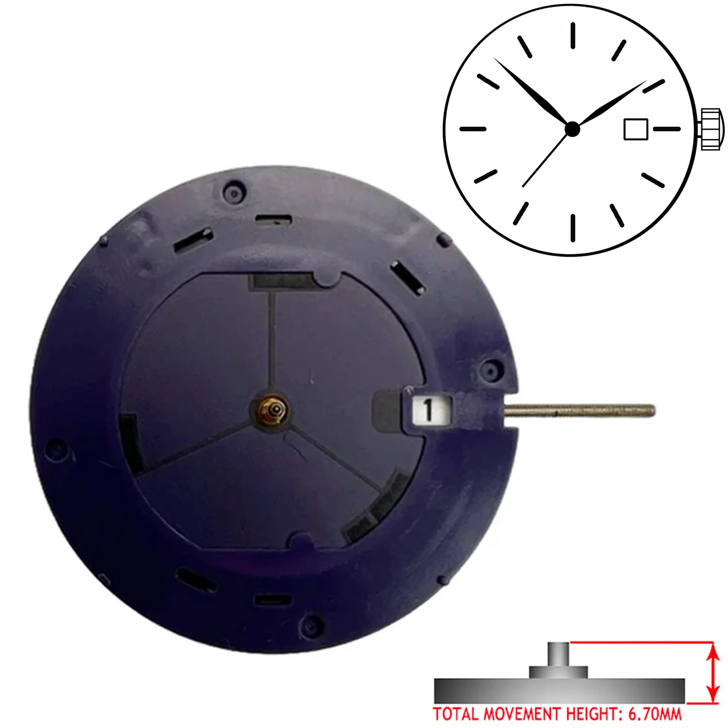 Hattori AS32 3 Hands Japan Solar Movement HT 6.70MM - Image 2