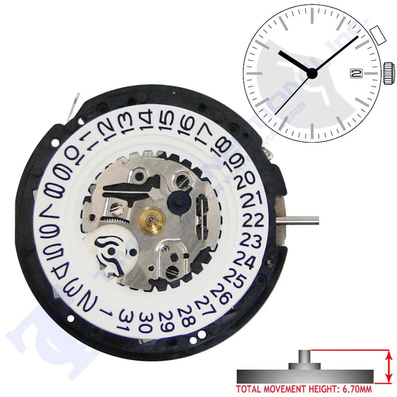 Hattori PX82 3 Hands Japan Hybrid Movement HT 6.70MM - Image 3