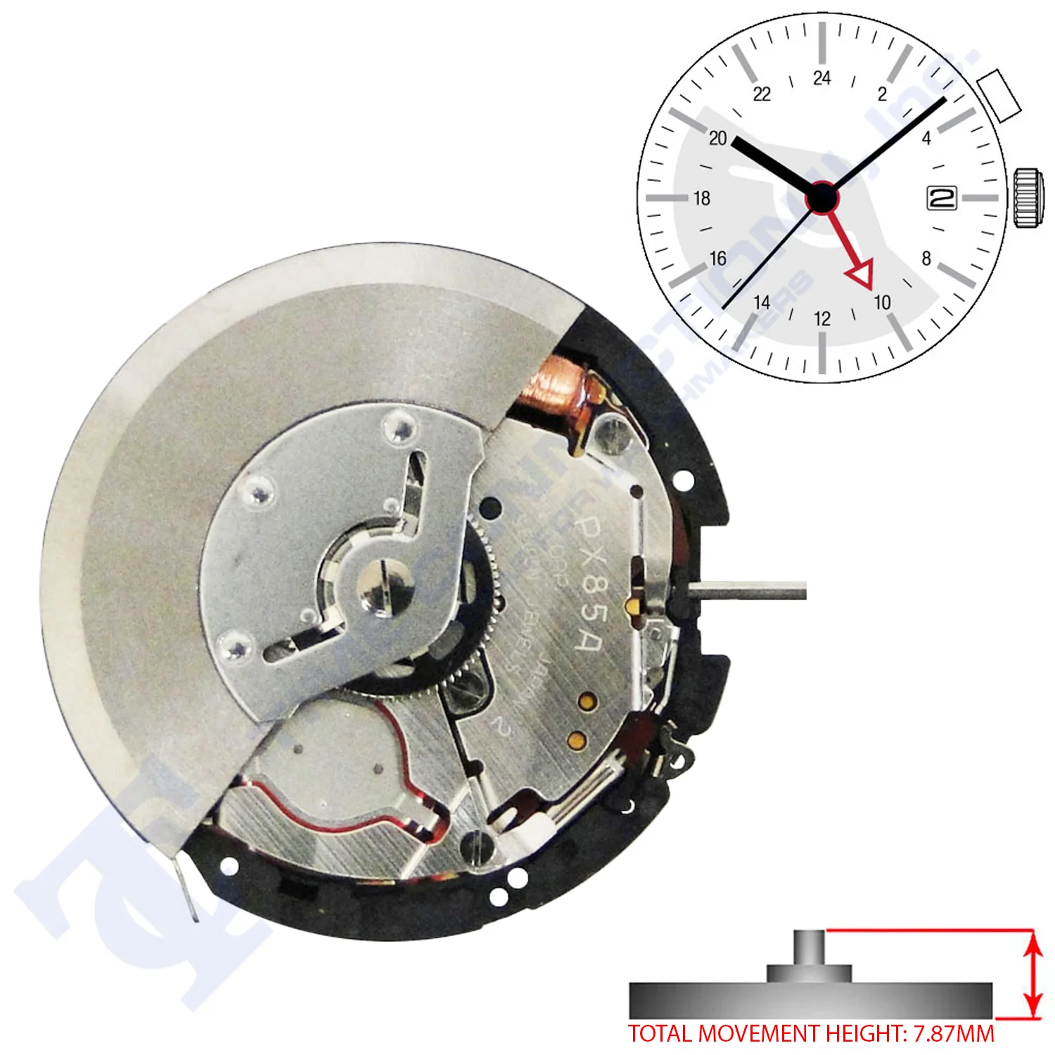 Hattori PX85 4 Hands Japan Hybrid Movement HT 7.87MM