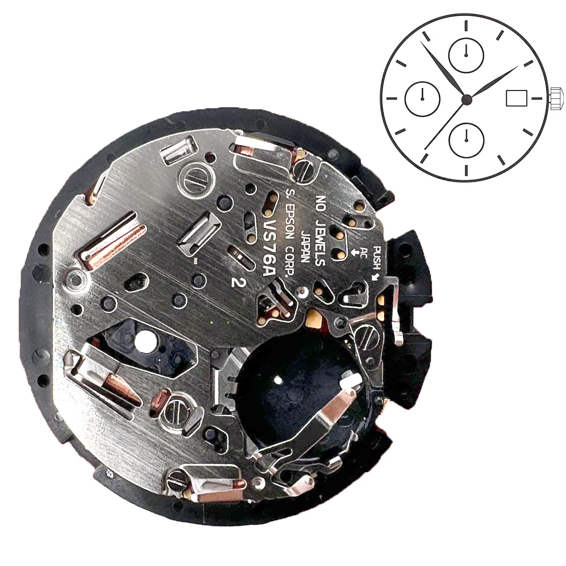 Hattori VS76A 3 Hands Japan Quartz Movement HT 7.35MM - Image 2