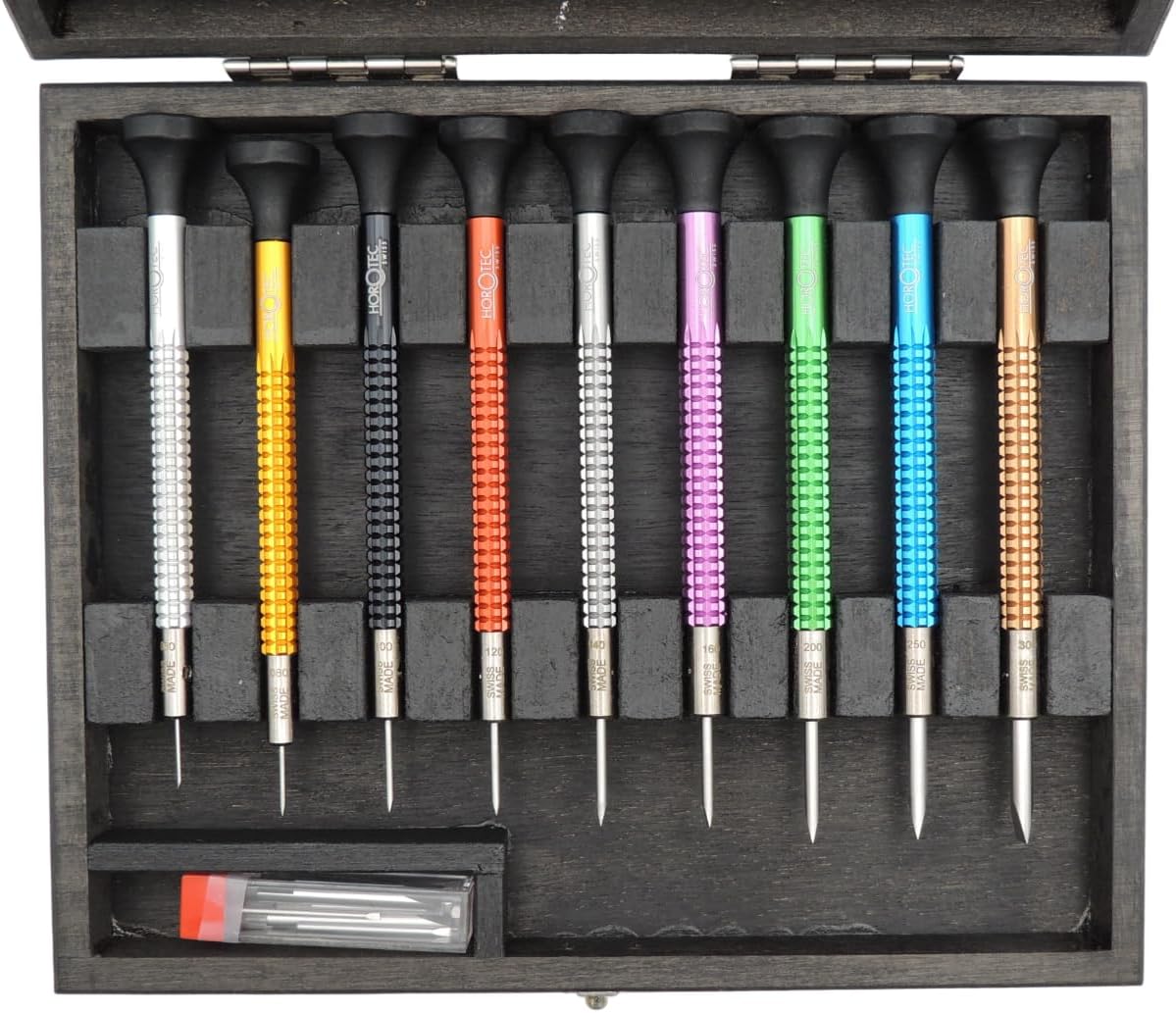 Horotec MSA 01.020-E Assortment of 9 Watchmaker Screwdrivers with Plastic Box - Image 2