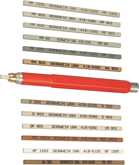 Horotec MSA 16.155 Assortment of Synthetic Stones (13 Pieces + 1 Stone Holder Tool)