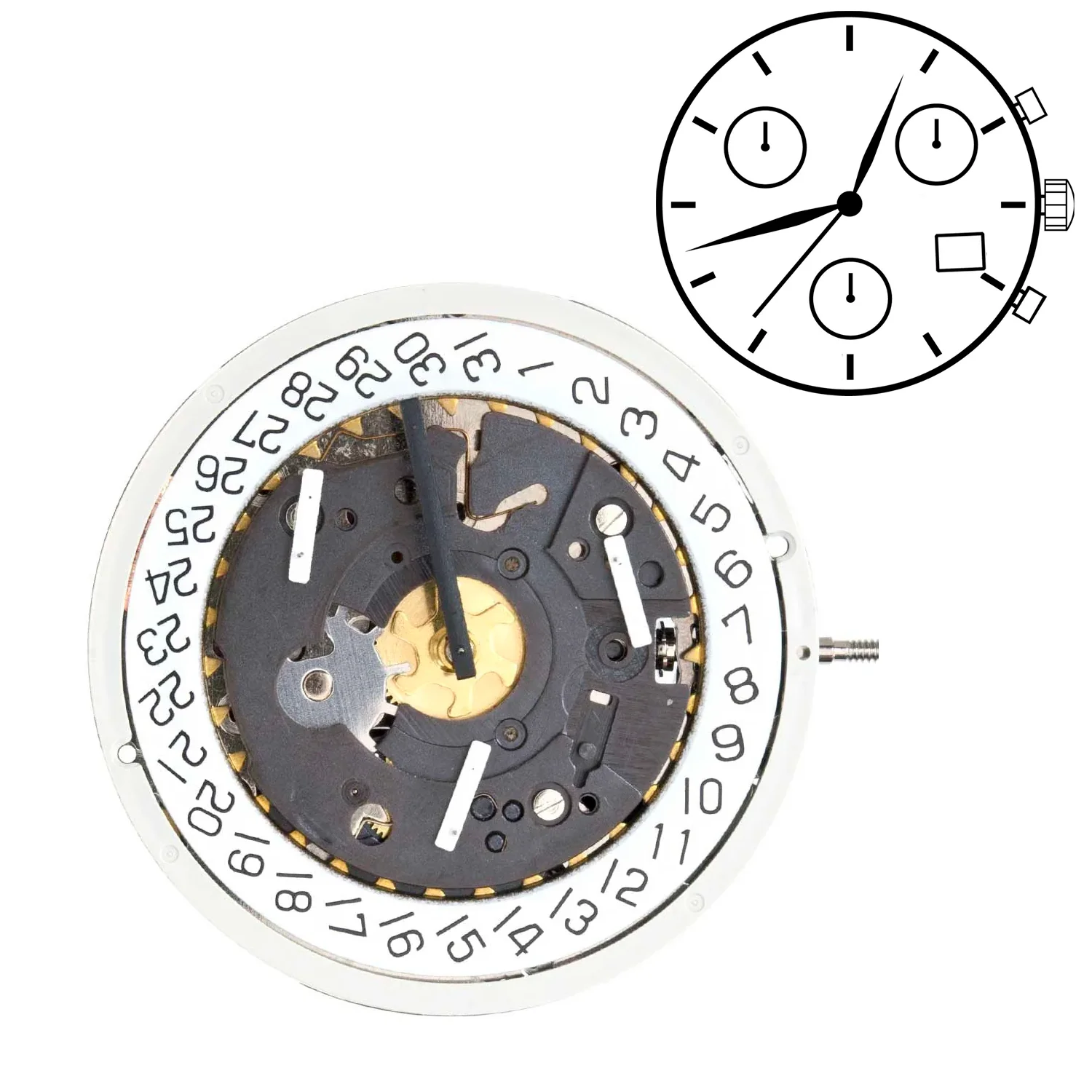 ISA 8172.220 3 Hands Quartz Movement - Image 2