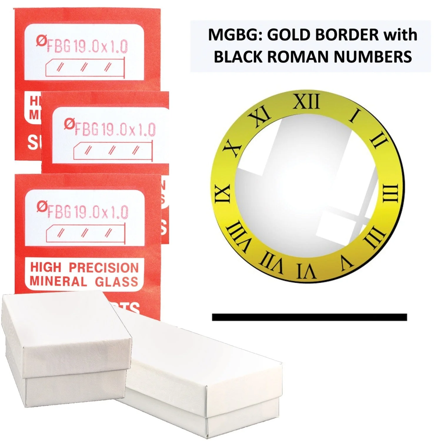 MGBG: Gold Ring w/Black Roman Crystals (18.0~33.0mm) Set of 31 PCs