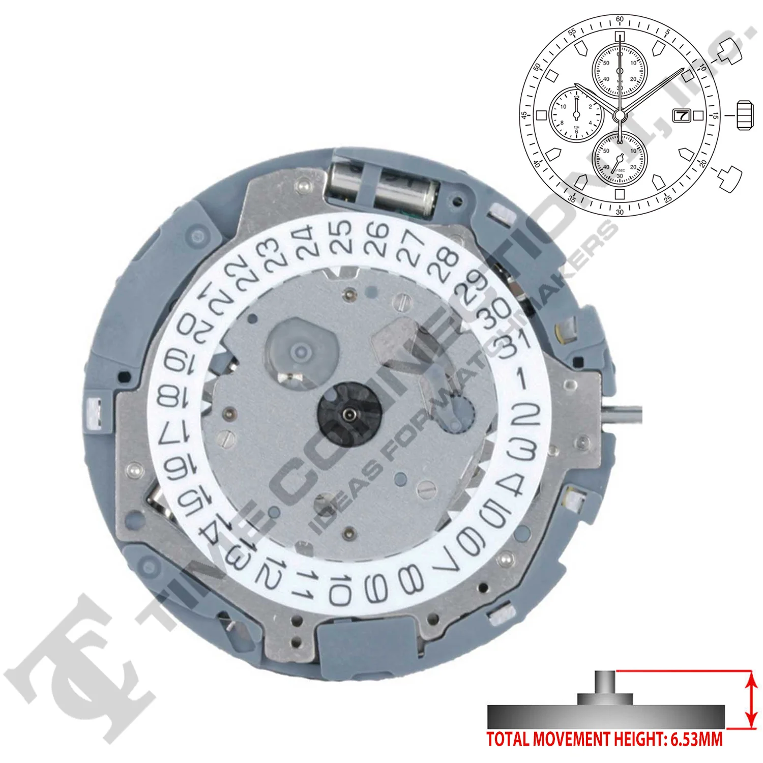 Miyota/Citizen LTD 0S1A 3 Hands Japan Quartz Movement Ht. 6.58MM - Image 2