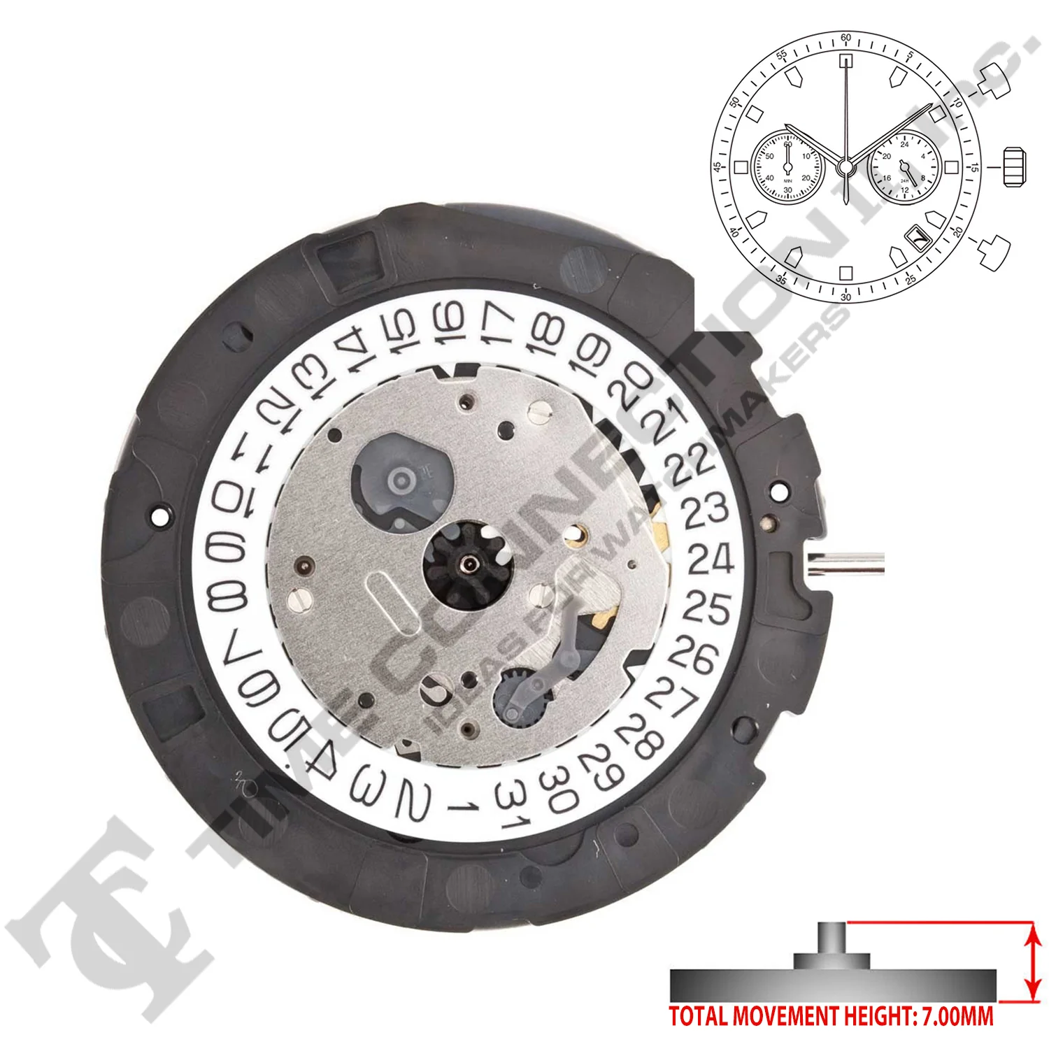 Miyota/Citizen LTD 0S21 3 Hands Japan Quartz Movement Ht. 7.00MM - Image 2