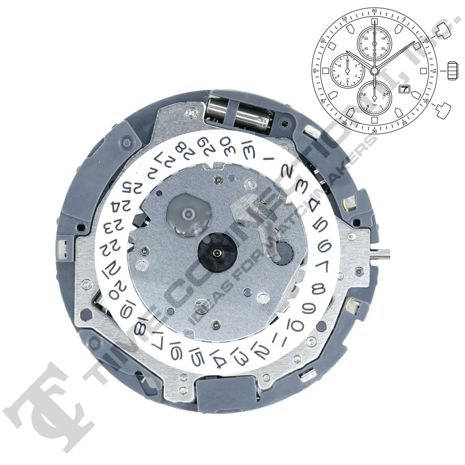 Miyota/Citizen LTD 0S60 3 Hands Japan Chronograph Quartz Movement Ht. 6.00MM (Various Dates) - Image 3
