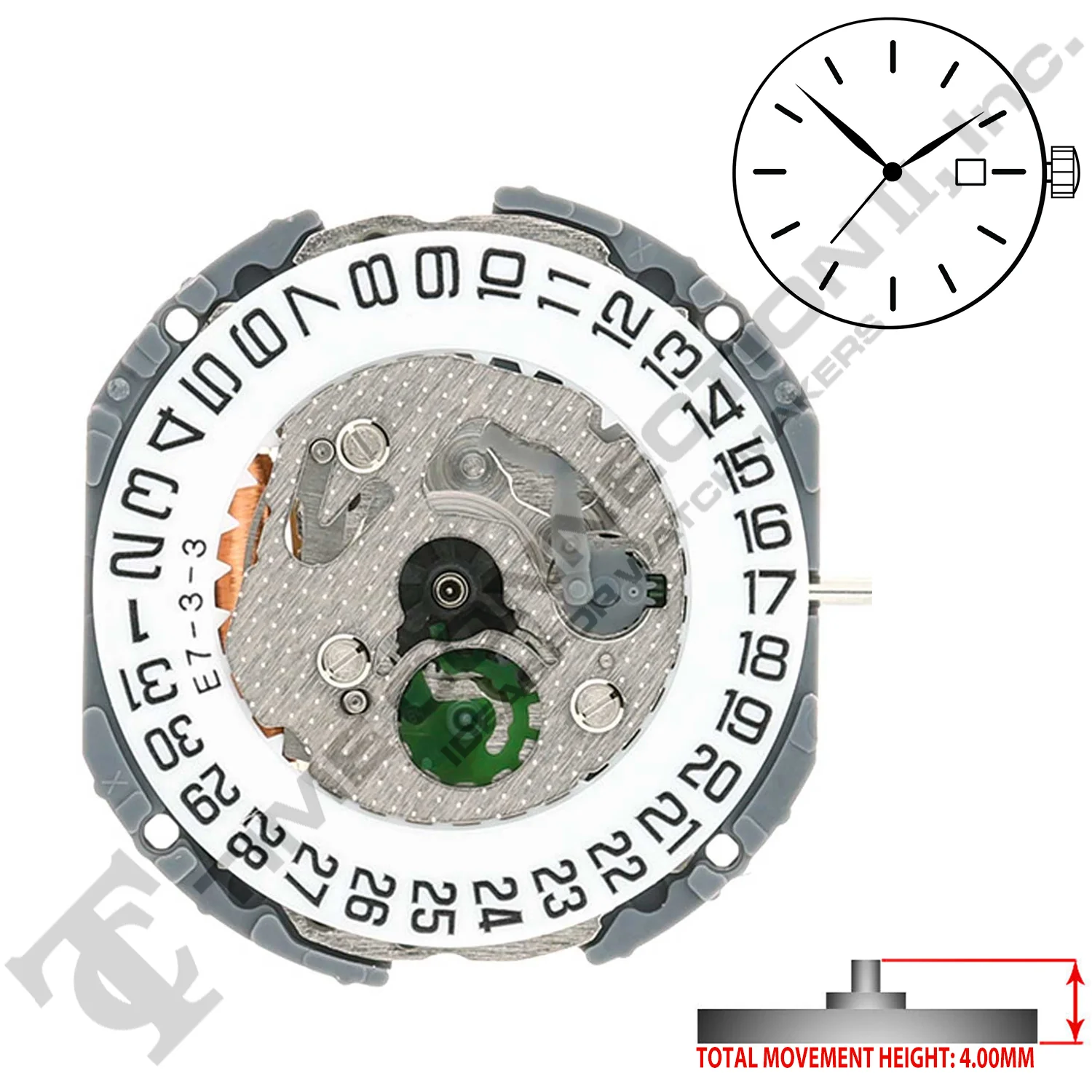 Miyota/Citizen LTD 1N12-D3 Japan Quartz Movement Ht. 4.00MM - Image 2