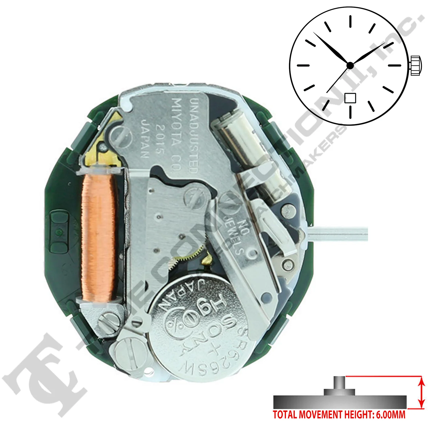 Miyota/Citizen LTD 2015-D6 Japan Quartz Movement Ht. 6.00MM